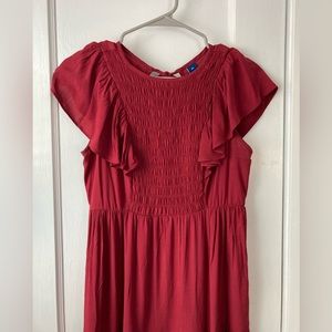 Old Navy Fit & Flare Flutter Sleeve Smocked Midi Dress